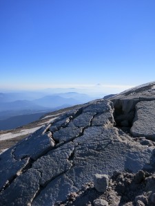 Ice wedged cracks